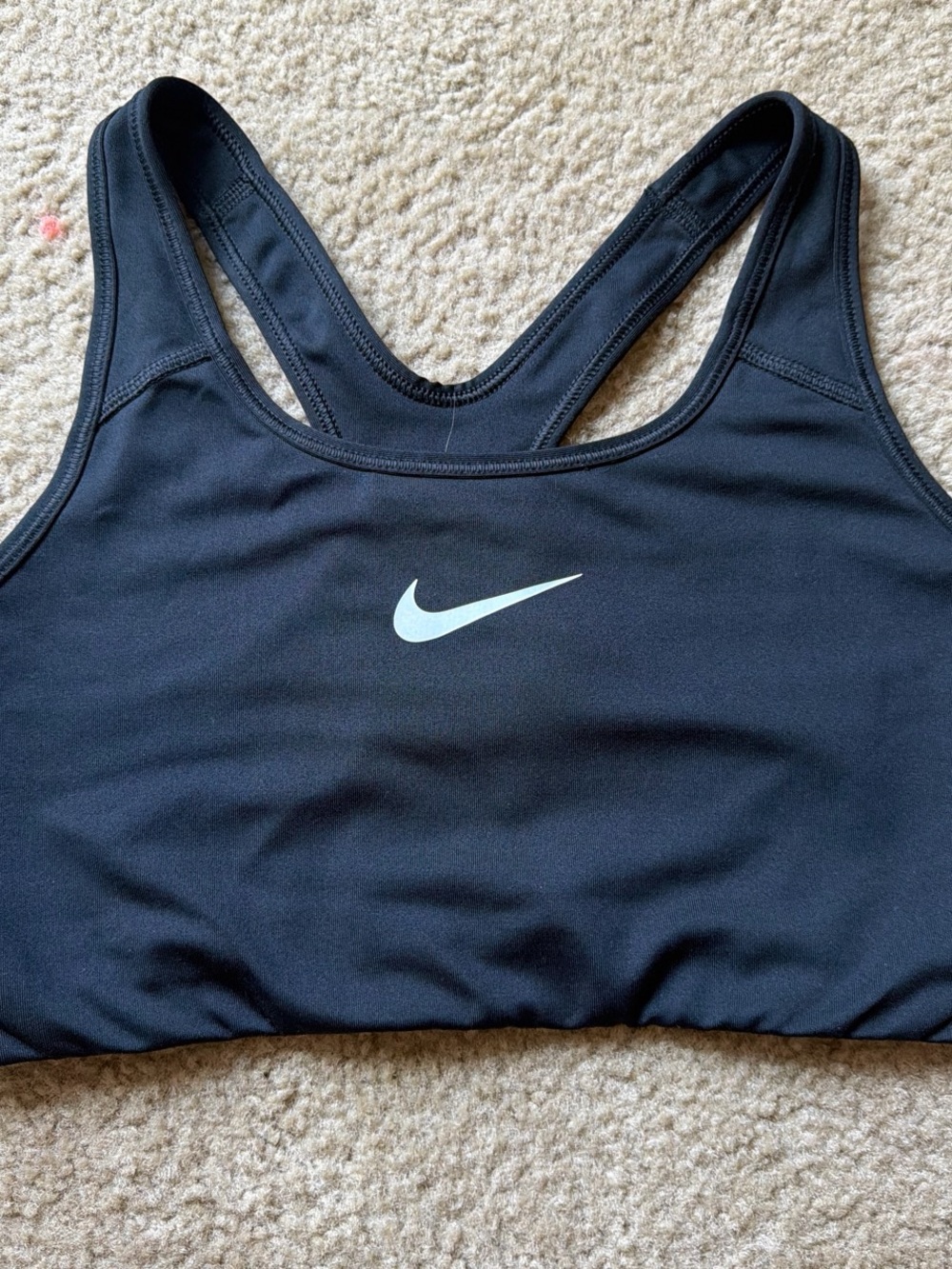 Nike Black Sports Bra with White Swoosh Racerback